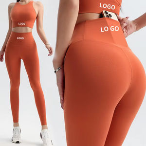 Ensemble de yoga deux pièces en spandex à taille haute personnalisé avec étiquette privée entièrement assorti pour femmes - Product Image 5
