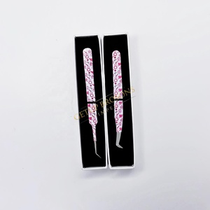 High Quality New Design 45 Degree Paper Coating Silver Tip Russian Volume Eyelash Extension Tweezer Custom Logo Beauty <b>Tool</b> - Product Image 3