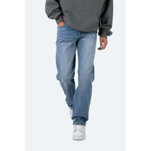 กางเกงยีนส์ผ้าฝ้ายโพลีเอสเตอร์สำหรับผู้ชายผ้าเดนิมแบบตรงมีน้ำหนักมากสีน้ำเงินปานกลางแบบกำหนดเอง - Product Image 5