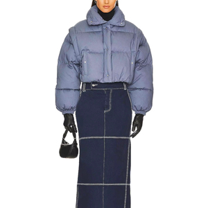 High Quality 2026 Women's <b>Cropped</b> <b>Puffer</b> Coat Customized Thick Nylon <b>Jacket</b> New Winter Design Wholesale OEM Service - Product Image 4