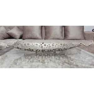 Luxury Designer Handmade Metal <b>Tray</b> with Hammered Silver Polish Premium Handmade Metal <b>Tray</b> safe Glossy Brass for Export plated - Product Image 2