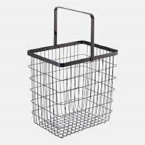 Metal <b>Wire</b> Large <b>Baskets</b> with Handle Use For Home and Garage Storage <b>Basket</b> Trendy Design Black color - Product Image 5