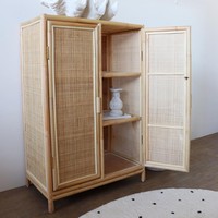 Meubles de maison Armoires en rotin Organisateur de vêtements Armoires de garde-robe Armoires de commode durables et écologiques