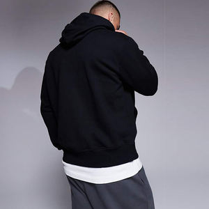 High Quality 100% Cotton Fleece Anti-Pilling Casual Oversized Lined Winter Hoodie Custom Logo <b>Back</b> Neck Streetwear <b>Drop</b> Shoulder - Product Image 2