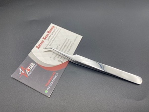 Pinzas de extensión de pestañas de acero inoxidable sostenibles con logotipo personalizado profesional, pinzas de pestañas con punta de fibra, tipo de volumen puntiagudo para extensiones - Product Image 6