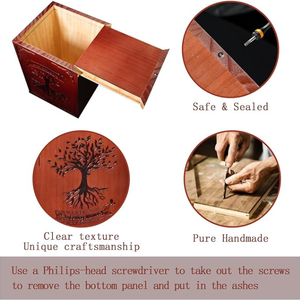 Cremation Urns Handmade Wooden Urns <b>for</b> Human <b>Ashes</b> Adult Male Female Engraved Butterfly Cremation Urn <b>Box</b> Funeral Decorative - Product Image 6