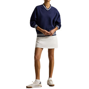 Suéter Premium con Cuello en V para Mujer, Personalizable, Mezcla de Algodón, Tejido de Punto, Bordado Frontal, Tallas Personalizadas, Primavera - Product Image 6