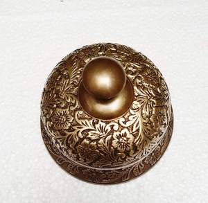 Campana Náutica de Latón para Escritorio, Acabado Antiguo Ornamentado, Llamador de Mesa para Oficina - Product Image 4