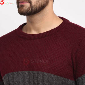 Vente en gros de pull-over en tricot à col rond et à manches longues pour hommes, style décontracté, doux et confortable - Product Image 5