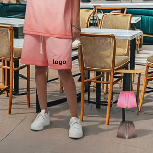 Vente en gros de shorts délavés à l'acide personnalisés pour hommes, shorts de basket-ball vintage décontractés, doux et respirants, tricotés et tissés, décoration florale - Product Image 3