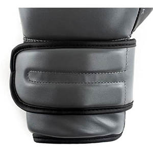 Gants de boxe en forme personnalisée en gros en cuir synthétique gris granit avec logo PVC personnalisé - Product Image 3