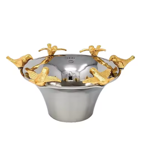 Bols de portions plaqués argent fantaisie Design attrayant salade bols de service de nourriture pour une utilisation décor à la maison nourriture Fruits utilisation de service - Product Image 5