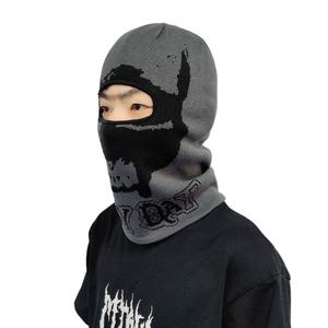 Crâne visage tricot cagoule pleine tête couverture hiver chaud masque doux fil extensible bonnet visage capuche pour extérieur temps froid équipement - Product Image 2