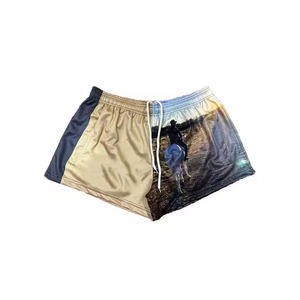 Nuevo diseño sublimado personalizado doble hombres corto de alta calidad verano gimnasio malla deportes correr pantalones cortos con bolsillos - Product Image 1