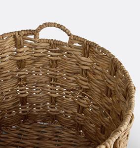 Cesta redonda de jacinto de agua con tejido a cuadros retorcido, cesta de almacenamiento hecha a mano, venta al por mayor, ecológica, hecha en Vietnam - Product Image 4