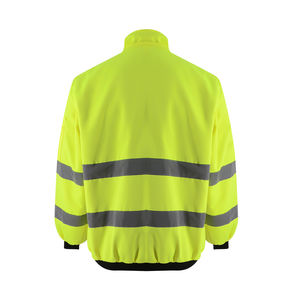 High Visibility Polyester <b>Reflective</b> Jacket Winter Waterproof With Oxford <b>Material</b> Best Quality Safety Jacket for Men - Product Image 3