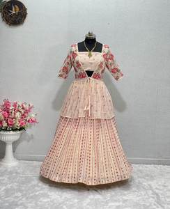 Nouveau Designer Broderie Travail Paillettes Lehengas avec Dupatta Indian & Pakistanais Vêtements - Product Image 6