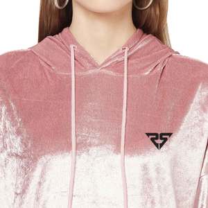 <b>Women's</b> Casual Pullover Hoodie Joggers Lounge Set Two-Piece Velvet <b>Velour</b> <b>Tracksuit</b> for Winter Custom Embroidery Logo - Product Image 2