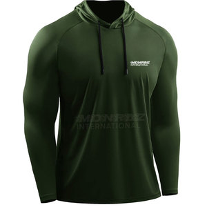 Top de entrenamiento de manga larga con sudaderas con capucha OEM personalizado para hombres Sudadera con capucha de compresión personalizada 2025 en tamaño adulto - Product Image 1