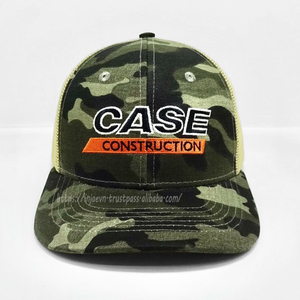 Promotional Business Pre-Curved 6 Panel Trucker <b>Hats</b> Green Camouflage Mesh Adjustable Custom Logo Sport Gorras for Performance - Product Image 1