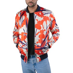 Blouson Bomber d'Hiver pour Homme 100% Polyester Enduit Imperméable Coupe-Vent Respirant Fermeture Éclair Frontale Teint Uni Style Urbain - Product Image 1