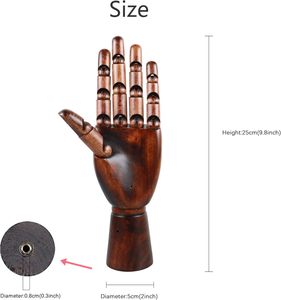 Maniquí de Artista Articulado de Madera para Mano Izquierda con Dedos Flexibles para Dibujar, Exhibición de Joyería y Decoración del Hogar - Product Image 5