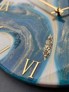 Epoxy Resin Wall <b>Clock</b> Modern Design Battery Operated Customized Size Luxury Home Decor Wedding Gift - Product Image 5