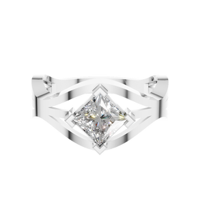 Anillo de Compromiso de Oro Sólido de 14K para Mujer, Moissanita de 1 Quilate, Corte Princesa VVS, Solitario, Chapado en Rodio, Clásico, OEM, ODM, Personalizado - Product Image 3