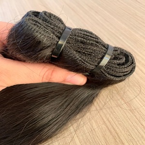 ผมมนุษย์ธรรมชาติไม่ผ่านกระบวนการผมแท้หยิกเป็นลอนตรงแท้ผมแท้แบบ Remy ธรรมชาติผลิตในอินเดีย - Product Image 1