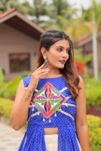 Femmes été col rond pleine couture pur cottan Lehenga Choli Festival mignon lâche lourd Gamthi travail & ribin dentelle avec dentelle kodi - Product Image 6