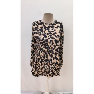 Women'<b>s</b> Long-Sleeve Crew Neck Leopard Print Supreme <b>Blouse</b>, 31429 - Leopard - Product Image 2