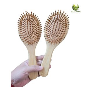 Brosse à cheveux en bois de bambou personnalisée pour femmes et hommes, démêlante et massante, pour salon, avec emballage en boîte et logo privé - Product Image 6