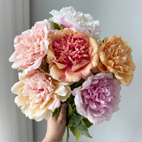 Pivoine Artificielle Réaliste à Grande Tête, Pivoine au Toucher Réel, Décoration d'Intérieur, Fleurs Rouges Européennes pour Table, Vente en Gros de Fleurs Artificielles