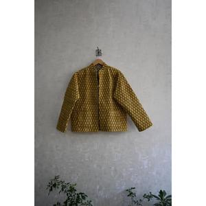 Veste matelassée en coton imprimé floral tissé |   Vêtement d'hiver réversible à manches longues et boutons, respectueux de l'environnement - Product Image 2