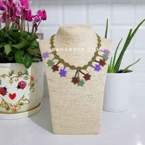 İğne Oyası Asma Yaprağı Kolye Colliers de perles de mode - Product Image 1