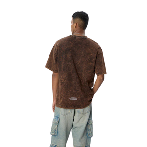 Coffee Brown Loose Fit Washed 100% Cotton Men's T-Shirts Vintage Style Casual Streetwear Soft Breathable Daily Urban Wear - Product Image 5