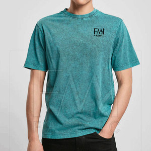 Camisetas de manga corta informales de verano para hombre, 100% algodón, tamaño personalizado, hombro caído, estilo lavado con ácido de gran tamaño - Product Image 3