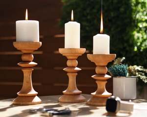 Columna de vela de Pilar acanalado alto Mesa de vela acanalada Diseño atractivo soporte de metal para decorar el hogar festivo hotel restaurante - Product Image 3