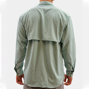 Chemise de pêche à manches longues personnalisée pour hommes en polyester à séchage rapide avec protection UV et col boutonné conception respirante - Product Image 6