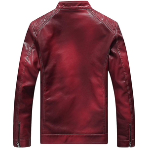 Veste en cuir d'agneau véritable pour homme, modèle 2026, respirante, écologique, coupe-vent, doublée polaire, avec fermeture éclair et col montant - Product Image 2