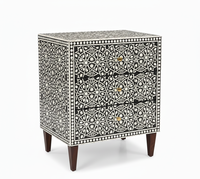 Table de Chevet Moderne de Luxe en Os Incrusté, Style Fantaisie, Durable, Faite à la Main, en Bois, pour Salon, Meuble Décoratif, Prix Abordable Z