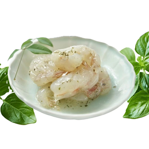 Tôm sashimi không đầu, đã tẩm gia vị, sốt húng quế, đông lạnh và đóng gói trong túi, bán buôn. - Product Image 1