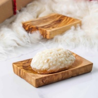 Porte-savon en bois d'olivier fait main, moderne et écologique, pour salle de bain, bain et beauté, qualité supérieure, couleur nude