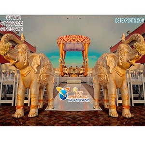 กลางแจ้งฮินดูงานแต่งงาน FRP รูปปั้นช้าง Gujrati รูปปั้นช้างแต่งงานสำหรับทางเข้ารูปปั้นช้างแต่งงานอินเดียที่ยิ่งใหญ่ - Product Image 1