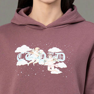 Jersey de algodón de manga larga para mujer, cuello con capucha de punto, sudaderas transpirables con estampado bordado personalizable para mujer - Product Image 4