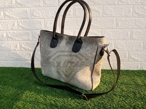 กระเป๋าถือหนังวัวแท้สำหรับผู้หญิงซิปปิดโลโก้ปรับแต่งได้สีน้ำตาลขาวกันน้ำฤดูใบไม้ผลิ/ฤดูใบไม้ร่วง/ฤดูหนาว/ฤดูร้อน - Product Image 6