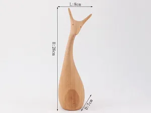 Diseño elegante Reno Mango Madera Reno Navidad Decoración Animal escultura Mesa Festival Decoración con soporte - Product Image 3