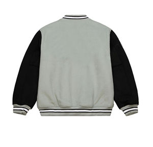 Veste universitaire en toile de laine véritable à col montant, personnalisable, respirante, grande taille pour homme - Product Image 2