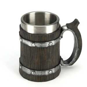 Nouveau style rétro américain bois d'acacia fabriqués à la main tasses à bière écologiques grande capacité tasses à bière pression exportations mondiales - Product Image 6