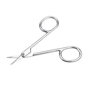 Venta al por mayor de acero inoxidable, tijeras para cutículas de uñas con mango de cerámica, hoja curva, manicura, tijeras de belleza, servicio OEM disponible - Product Image 1